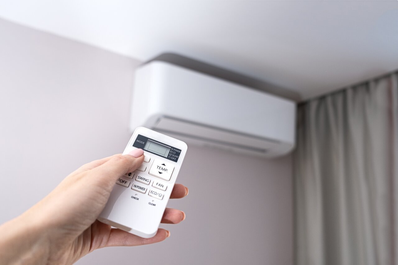 Ductless AC repair inside a home in Everett, WA